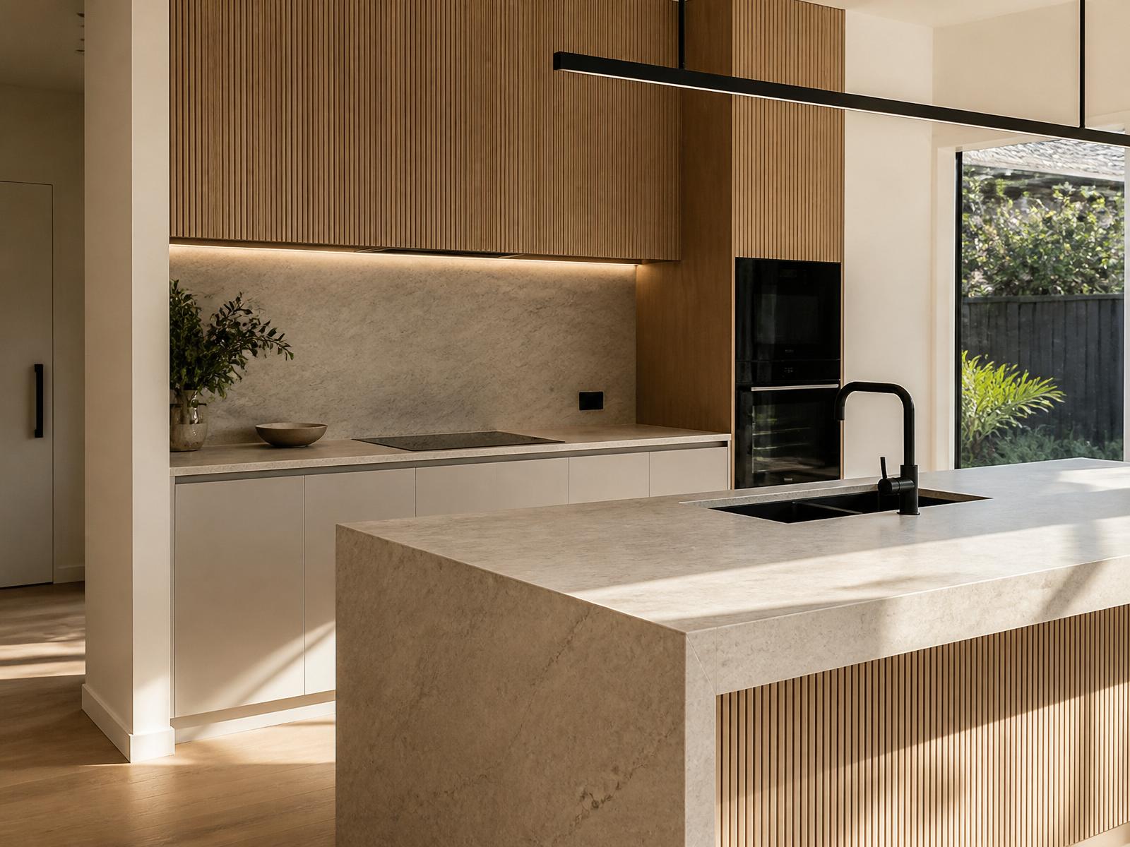 Newly completed kitchen after a full post-construction clean